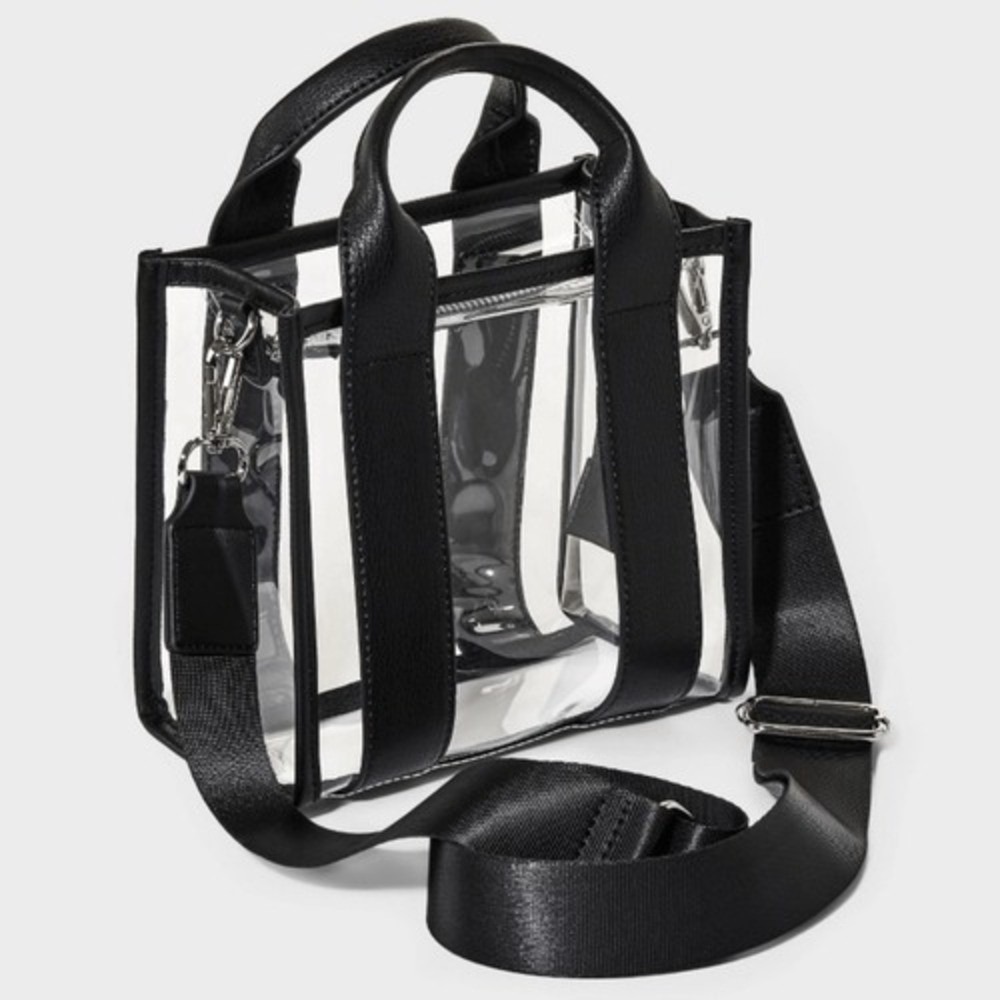 Wild Fable Mini Tote Crossbody Bag Womens Small Clear Black Stadium Approved NWT